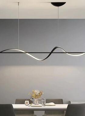 设计师现代简约个性创意餐厅吊灯吧台灯长条饭厅灯极简led餐桌灯