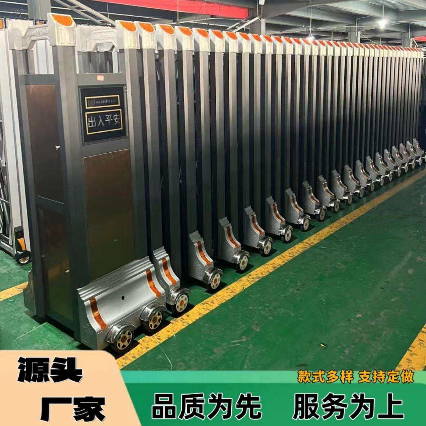 电动伸缩门不锈钢推拉遥控自动门折叠门平移门工厂学校无轨电动门