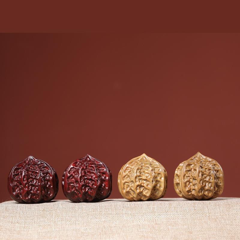 紫檀核桃实木保健球木雕健身球收藏送礼文玩手把件工艺品