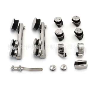 浴室推拉门轨道滑轮套装不锈钢移门吊轨滚轮整套五金配件