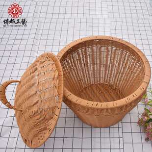 商超干杂货筐铁架加固蔬菜陈列筐展示篮仿藤编织篮果园基地箩篮