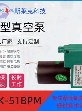 SLK-51BPM微型隔膜直流隔膜气泵12V电动吸气真空负压气泵静音