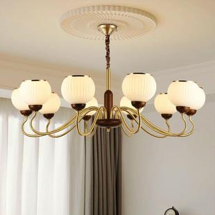 法式中古全铜客厅吊灯餐厅简约2024年新款简约复古卧室美式灯具