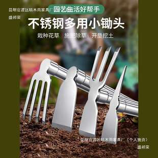不锈钢小锄头铁耙两用德国农用农具挖田家用种菜挖地镐园艺笋其他