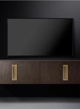 RH美式现代别墅客厅轻奢悬浮落地电视柜设计师外贸出口实木家具