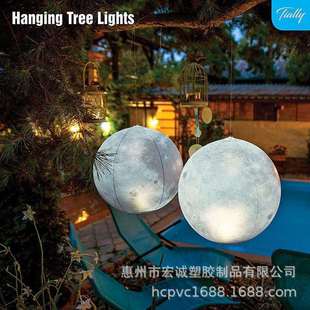 落地灯道具摄影遥控太阳能圆球庭院月亮景观灯草坪灯灯球充气月球