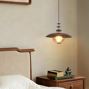 餐厅吊灯法式复古民宿可升降床头过道中古入户宋代美学玄关柜吊灯