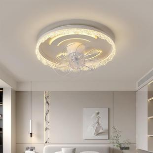 卧室风扇灯带摇头一体电扇吸顶灯主卧房间轻奢高级感大风力吊扇灯