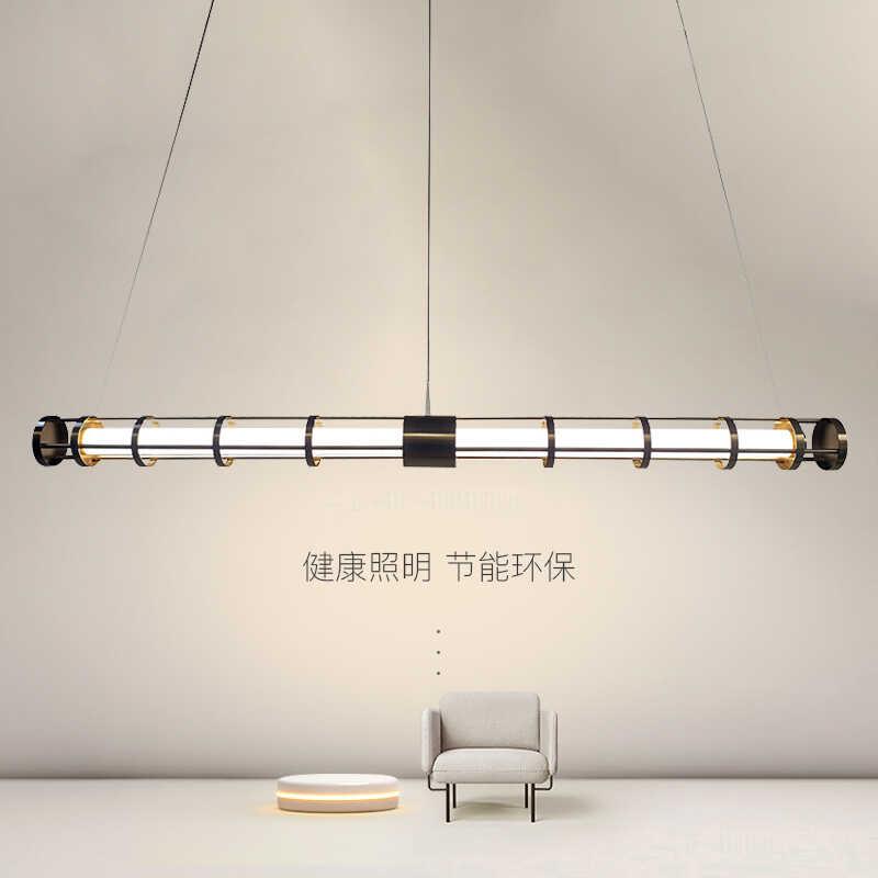 餐厅吊灯现代轻奢创意一字长条灯设计师吧台办公室茶桌岛台简约灯
