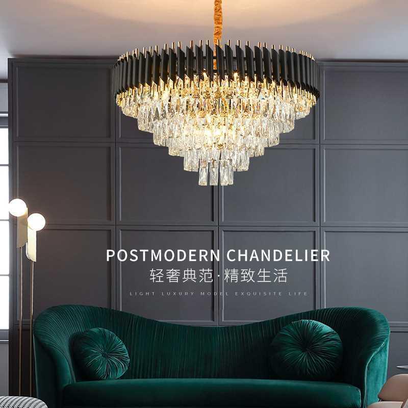 轻奢客厅水晶吊灯港式网红金色北欧后现代简约时尚餐厅别墅灯具