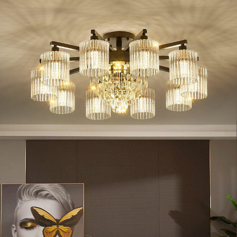 轻奢水晶吊灯客厅灯2023年新款现代大气大厅餐厅卧室吸顶灯具套餐