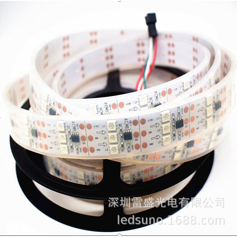 led高亮SM16703IC5050RGB全彩灯条90灯套管幻彩灯带支持