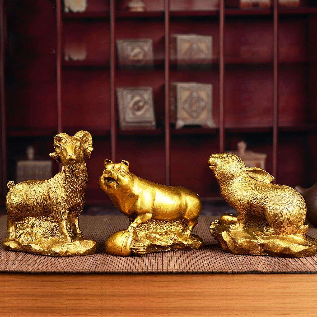 铜十二生肖摆件属鼠牛虎兔龙蛇马羊猴鸡狗猪三合摆设12属相工艺品