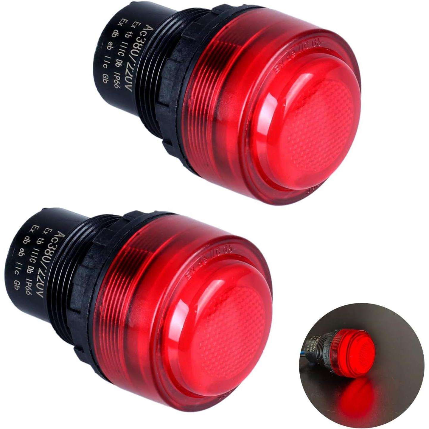 DMWD 2 件 30 毫米防破坏和防腐蚀电源信号指示灯 110V 220V 380V