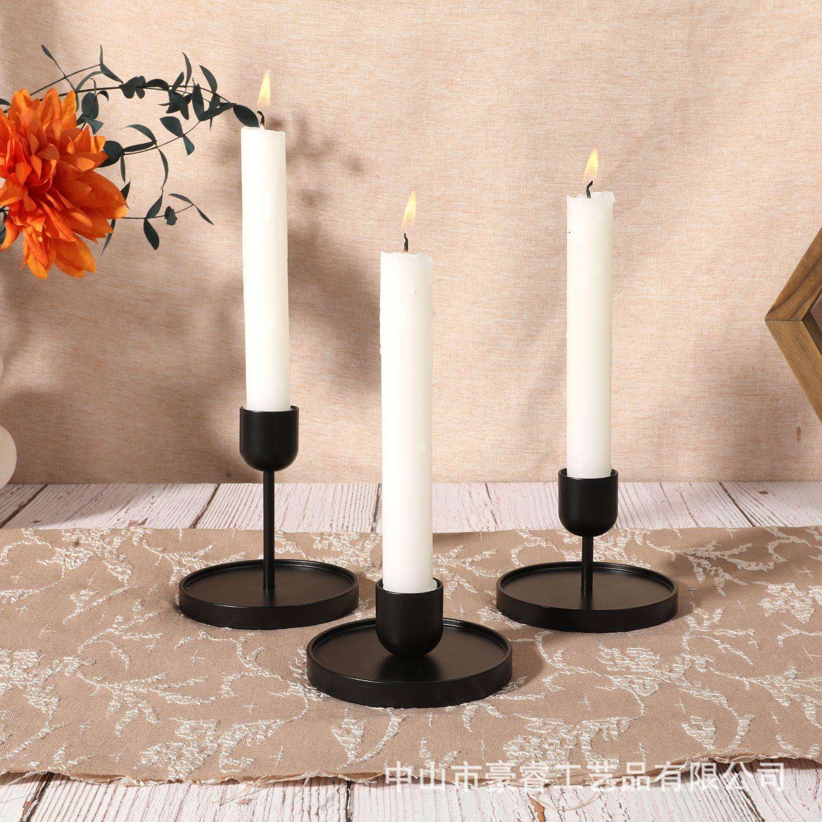 复古烛台跨境铁艺烛台摆件现代家居装饰道具婚庆拍摄工艺品
