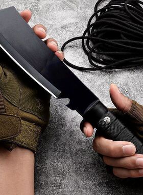 户外圆柱柄高硬度随身荒野锋利军刀多功能防身水果刀荒野求生专用