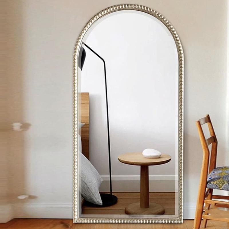 法式复古全身镜美式拱形落地镜复中古雕花试衣镜美式衣帽间穿衣镜