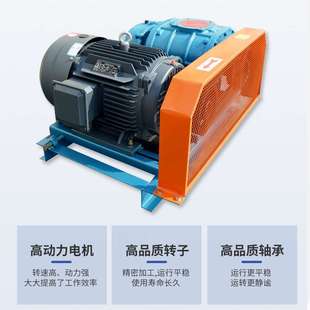 负压三叶罗茨鼓风机真空泵气力输送WSR125加长电机18.5KW 风机