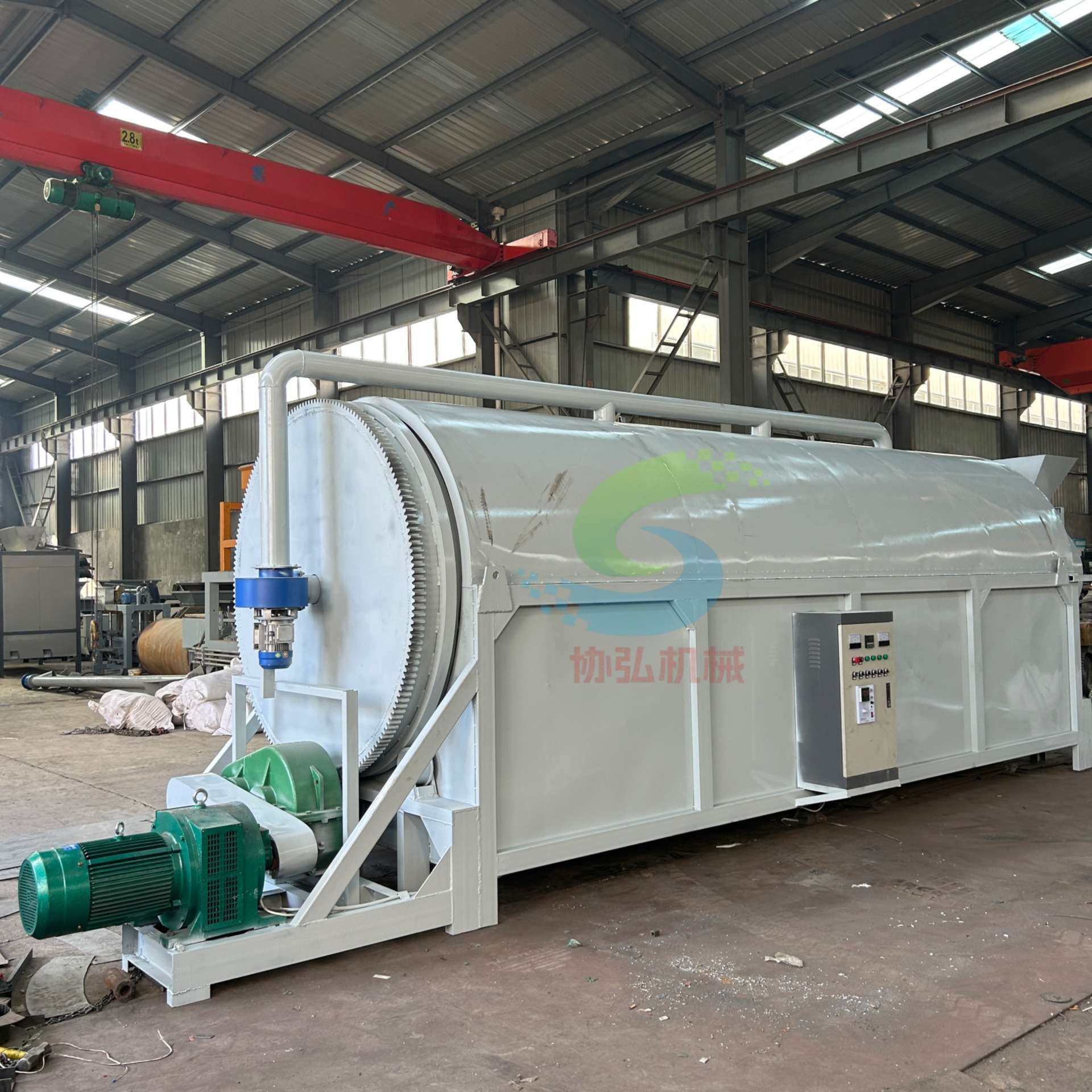 矿物陶瓷粉工业电加热滚筒烘干机磷肥化肥连续式烘干机节能环保型