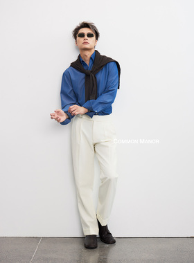 COM25AW【那不勒斯一片领2.0】定染丽赛纤维意式宽肩仿牛仔衬衫