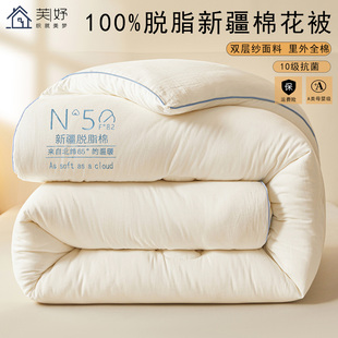 25新款家用a类新疆棉花被100%全棉双层纱纯棉被子加厚保暖被芯冬