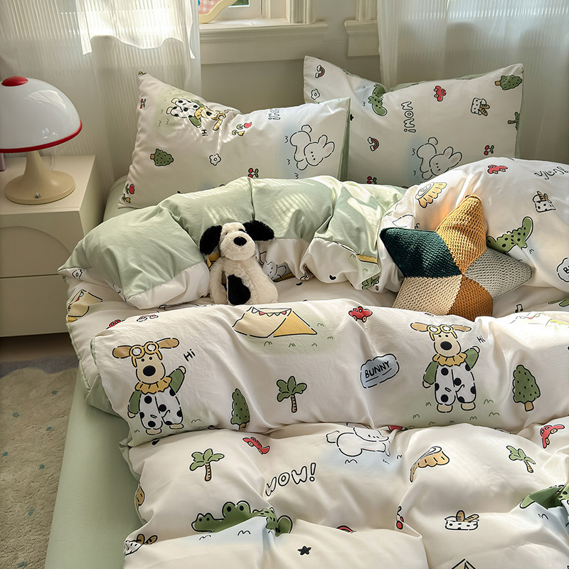 床上用品2025新款全棉四件套儿童卡通印花纯棉床单被套床单款夏季,床上用品,床品套件/四件套/多件套,淘宝优惠券,粉丝福利购,淘宝优惠卷