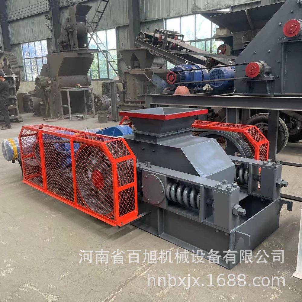 质保一年双电机驱动矿石对辊破碎机辊式制砂机建材厂石料细碎作业