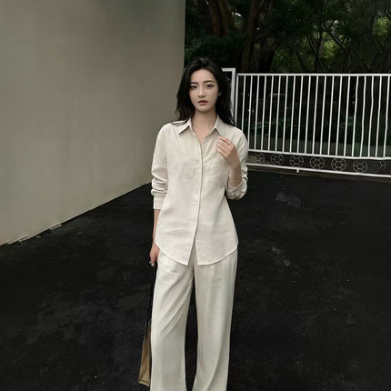 棉麻三件套女春夏套装薄款透气文艺宽松休闲度假风舒适休闲风