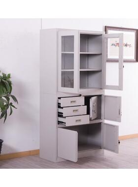 办带屉11535抽文件铁皮柜档案柜资料柜公柜子玻柜璃柜书柜凭证柜