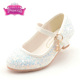 学生配礼服钢琴演出白色公主鞋 小女孩皮鞋 儿童水晶鞋 女童高跟鞋