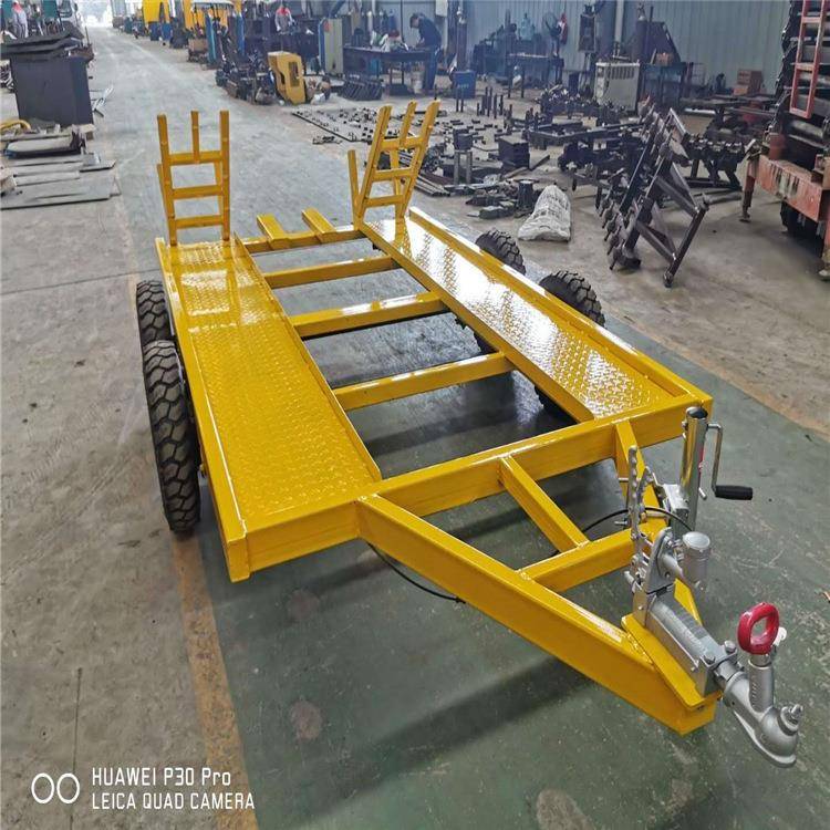 仓储物流牵引平板车小型挖掘机运输车撞刹式牵引平板车