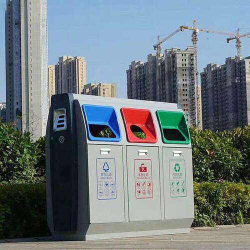 户景区外道三分分类垃圾桶街室外大号不锈钢环卫四类果L402皮箱垃