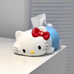 hellokitty纸巾盒可爱卡通趴趴抽纸盒家用客厅卧室抽纸收纳带弹簧