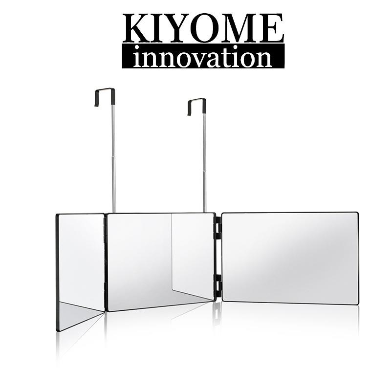 跨境新款可伸缩调节悬挂式Three mirrorLED化妆折叠三面镜子现货