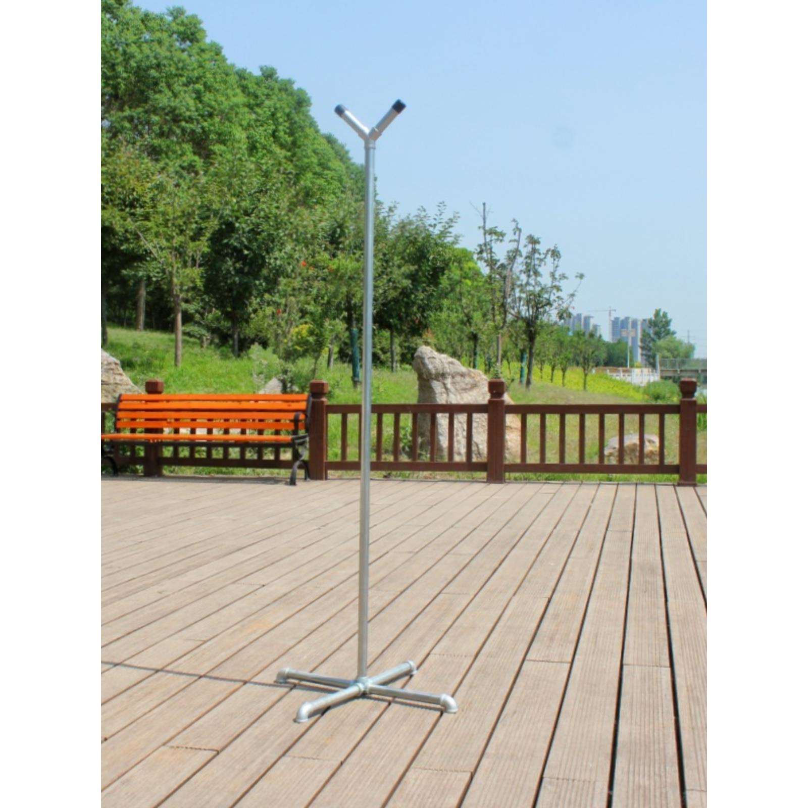 镀锌钢管置地单杆式架晒被子架水管晾衣服架不锈钢落地凉架