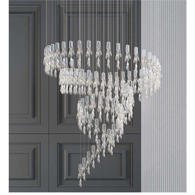 楼梯间吊灯客厅沙盘区氛围感吊灯餐厅售楼部挑高别墅设计