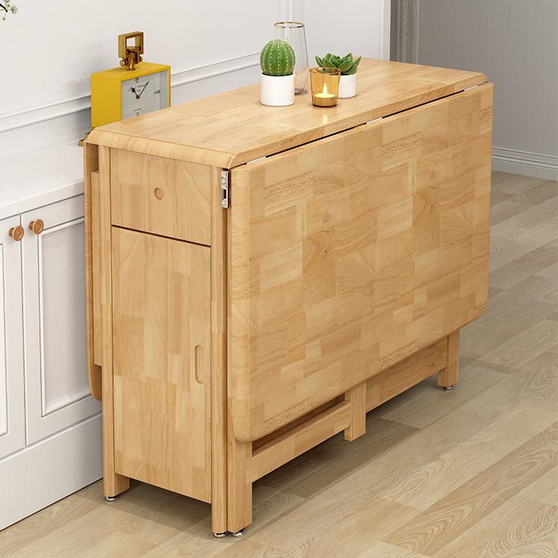 小户型全实木折叠餐桌椅现代简约可伸缩6家用餐桌长方形8人饭桌子