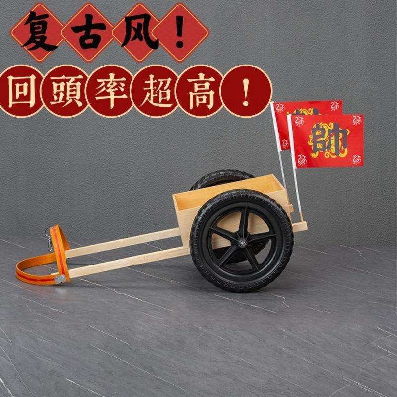 纯手工实木轻型网红宠物小拉车狗狗买菜车推车拍段子狗拉车遛狗车