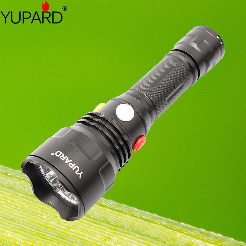 T6强光信号灯救生红白黄绿光四色指示灯充电远射Q5手电筒