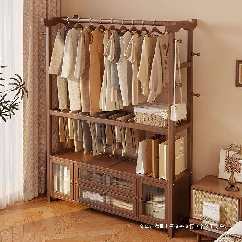 衣架落地卧室挂衣架家用一体靠墙储物柜多功能结实耐用网红置衣架