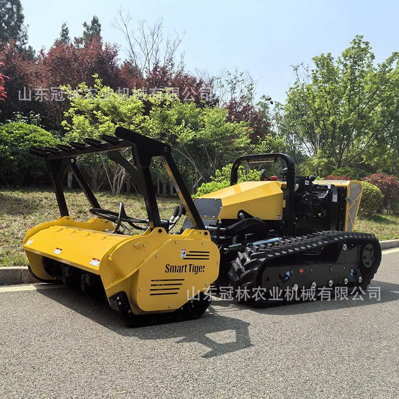 山地荒山遥控开荒机智能双履带打草机森林防火隔离带自走式开荒机