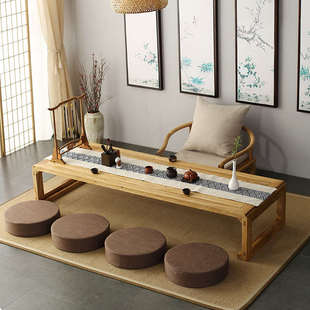 新中式实木打坐禅修椅榻榻米茶桌椅圈椅矮椅盘腿围椅太师椅轻奢椅