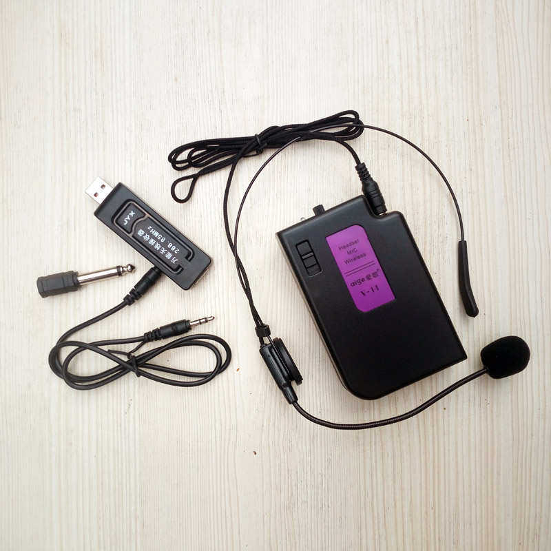 音响通用无线话筒套装万能手持腰挂头戴麦克风268.85MHZ接收器