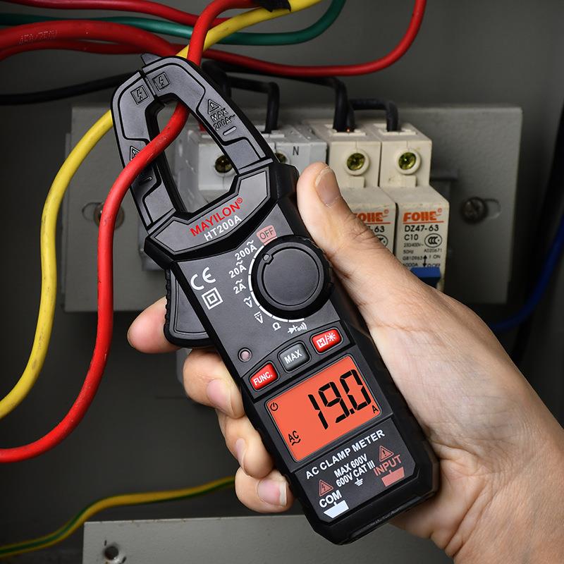 麦仪龙数字钳形万用表钳表电流表钳形表HT200A/B电容测量智能跨境