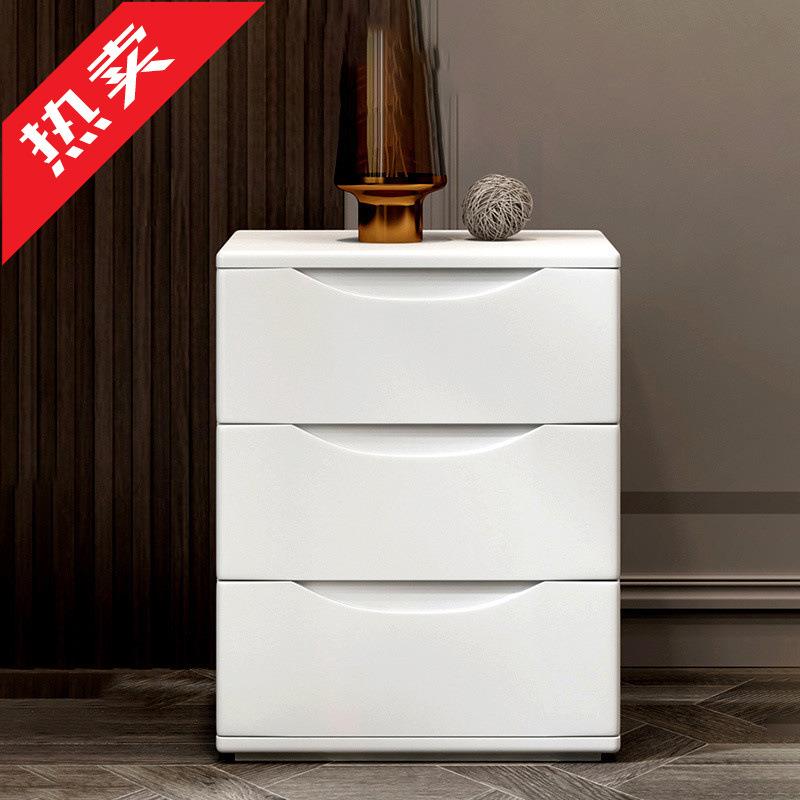 ir现代简约 床边柜实木胡桃小户型落地三抽屉卧室收纳储物角几边