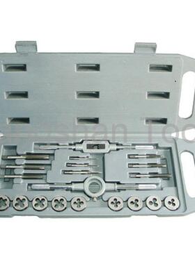 20件丝锥板牙组套 20pc成套手用板牙扳手公制组合套装五金工具