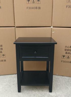 9C黑色实木40床头柜酒店公寓小户型边角收纳置物柜简约简易时尚批