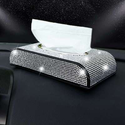 汽车镶钻纸巾盒家用客厅酒店高档抽纸盒车载仪表台扶手箱纸巾盒