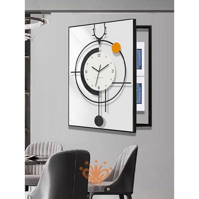 遮挡电表箱装饰画带钟表竖版现代简约配电箱轻奢高级感免打孔挂画