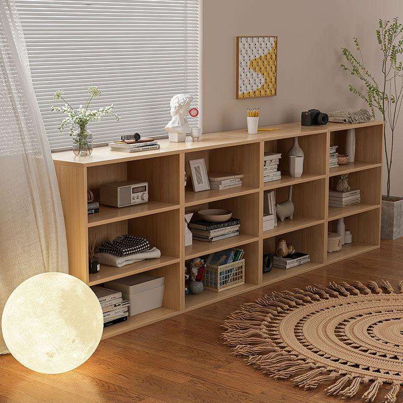 书架置物架落地书桌收纳家用小书柜落地靠墙储物柜多层儿童格子柜